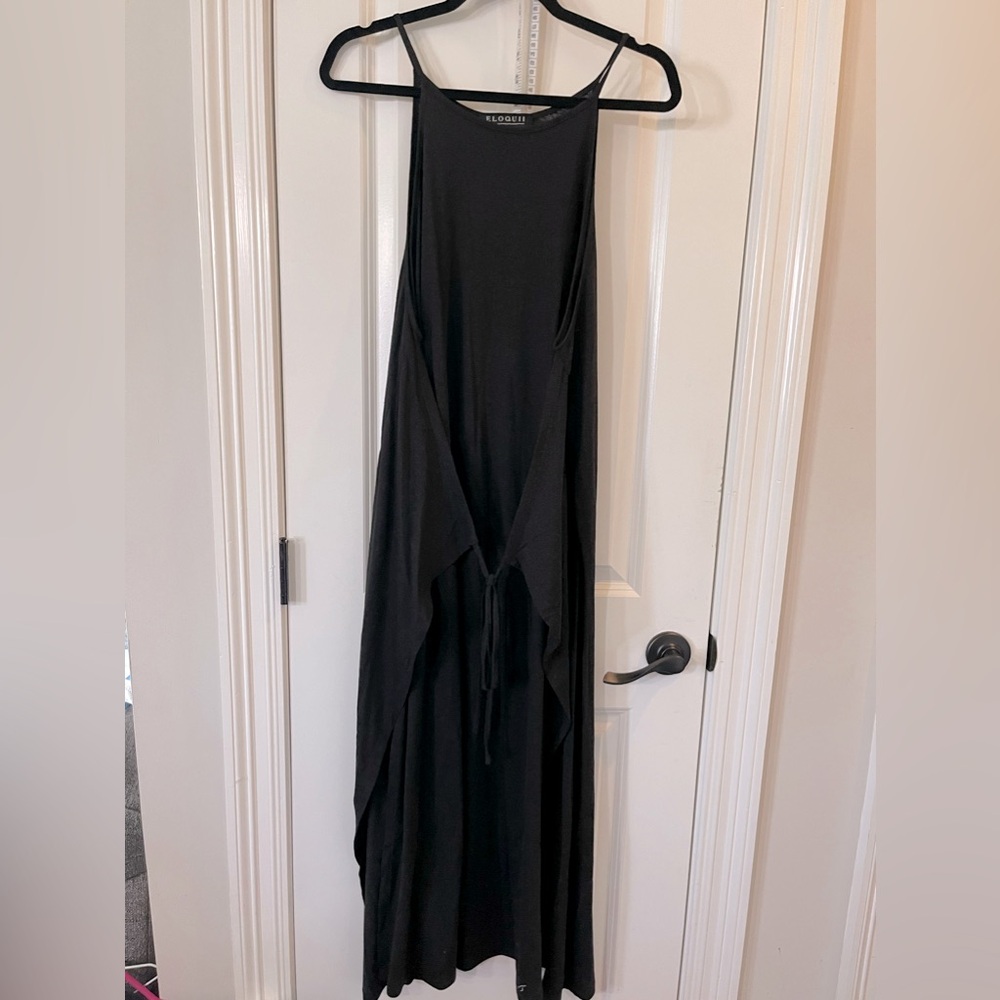 eloquii black maxi tie front dress - NWT 22/24 - Picture 1 of 8